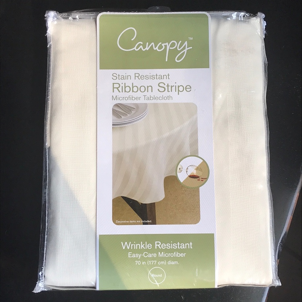 COPY - Round Ribbon Stripe Microfiiber Tablecloth